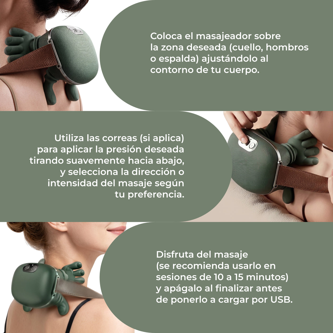 Relax Hand — Masajeador cervical portátil con calor y amasado 4D