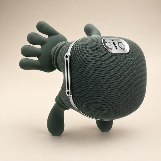 Masajeador cervical Relax Hand de NonVictus en verde oliva, vista frontal en tres cuartos